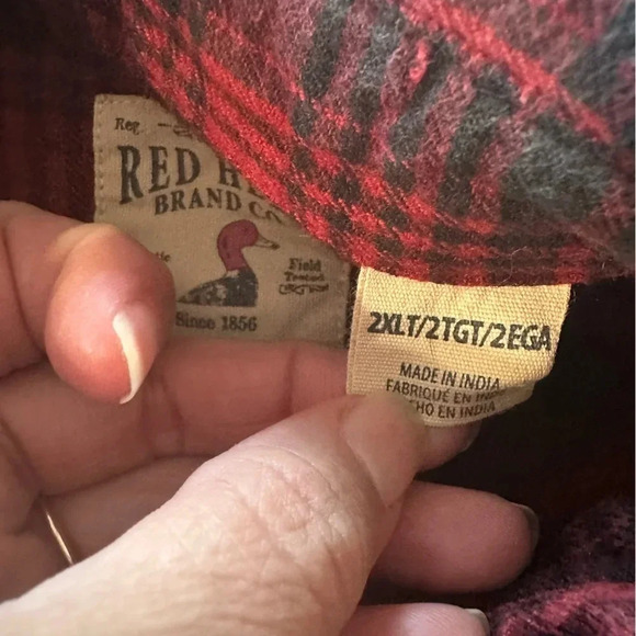 Red Head  Brand Co men's size XXL red and black flannel, pit to pit 26" - Picture 6 of 6